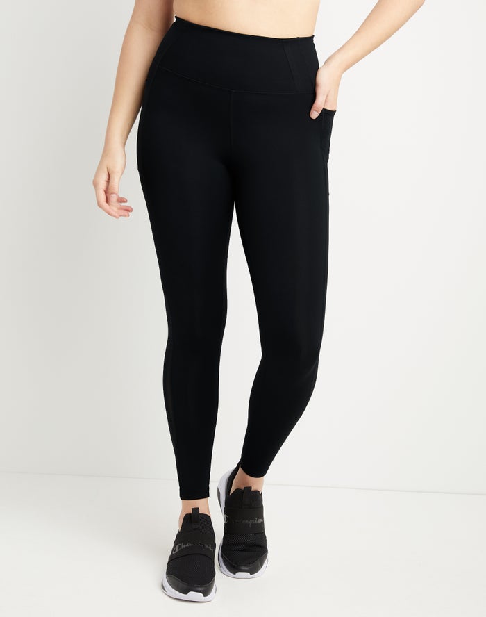 Champion Womens Leggings NZ - All In 7/8 Pocket Black ( 5896-VJYEM )